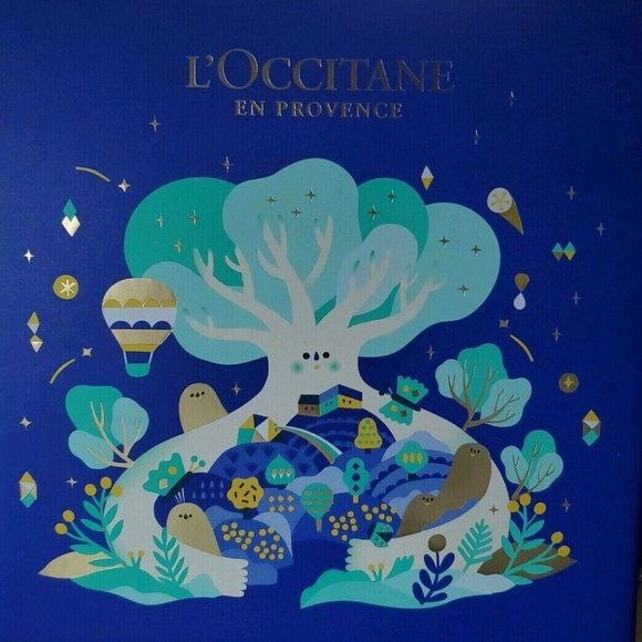 L'Occitane En Provence Holiday Blue Medium Empty Gift Box X 2 New - Picture 2 of 6